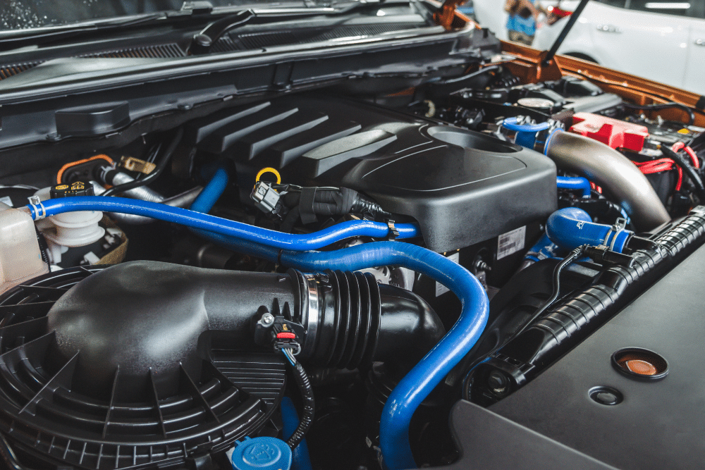 Engine Diagnosis and Cooling System Service in Lansing MI At Jerry's Automotive. Close-up of vehicle engine